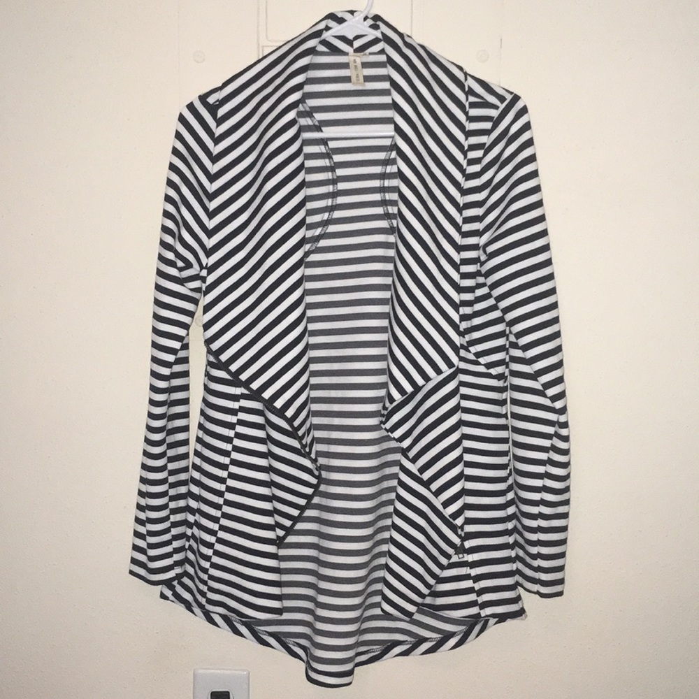 Navy and white zip up jacket